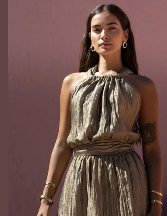 DAHLIDRESS/15107N288 Ασύμμετρο Φόρεμα με Ανοιχτή Πλάτη