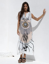 ETEDRESS/15107N233 Maxi Λινό Αμάνικο Φόρεμα