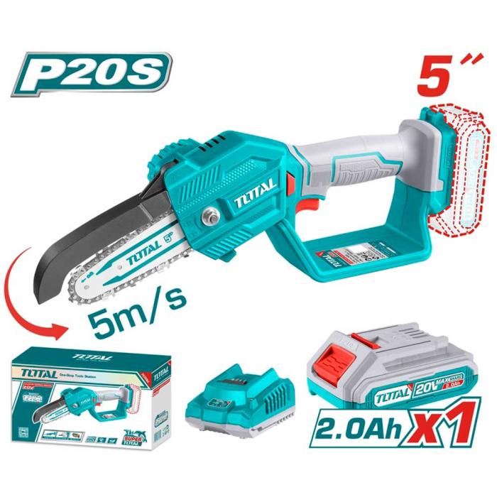 TOTAL Σετ Αλυσοπρίονο με Μπαταρία 2Ah 20V TGSLI20581