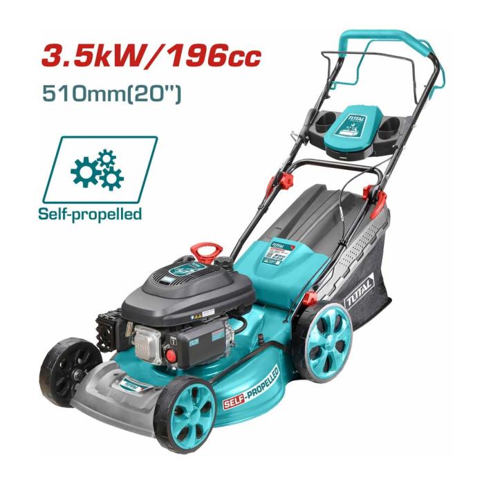 TOTAL Μηχανή Γκαζόν Βενζίνης 4 σε 1 6Hp TGT196202
