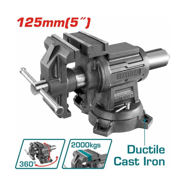 TOTAL Μέγγενη Περιστρεφόμενη Πάγκου 125mm THTMF6156