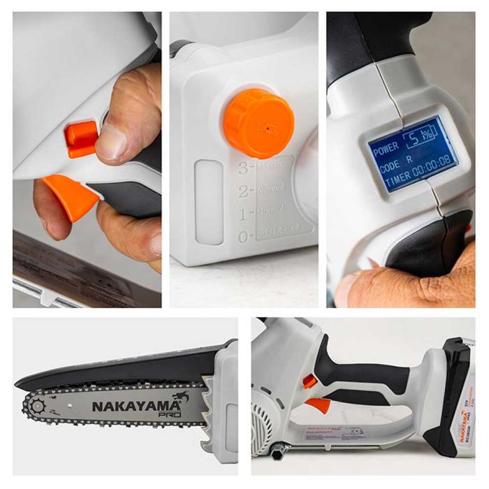 NAKAYAMA PRO Κλαδευτικό Αλυσοπρίονο 21V 2x2Ah Brushless Λάμα 20cm EC1600 061694