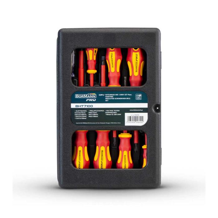 BORMANN PRO Σετ Κατσαβίδια VDE 1.000V Crv BHT7100 8 Τεμαχίων 046202