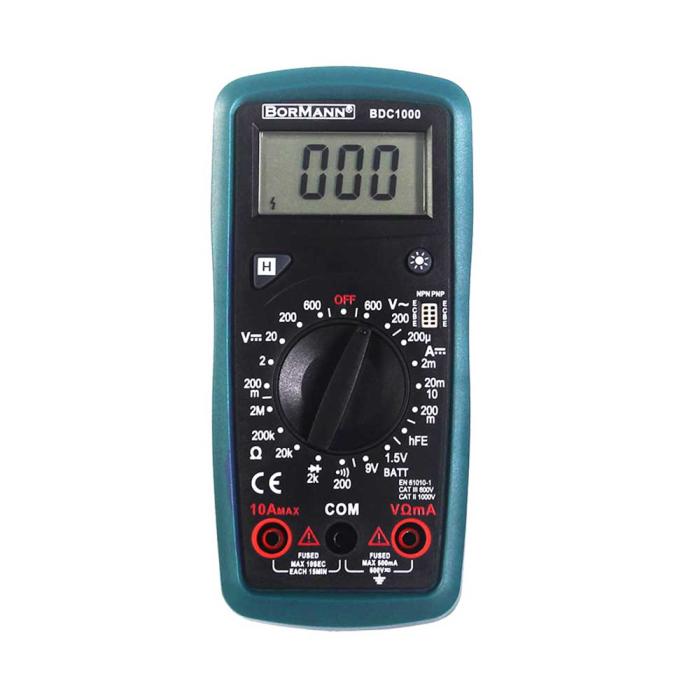 BORMANN Πολύμετρο Ψηφιακό AC/DC 200V BDC1000 028420