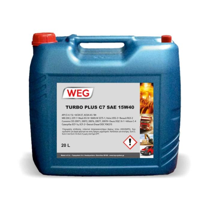 WEG Λάδι 20Lt TURBO PLUS C7 15W40