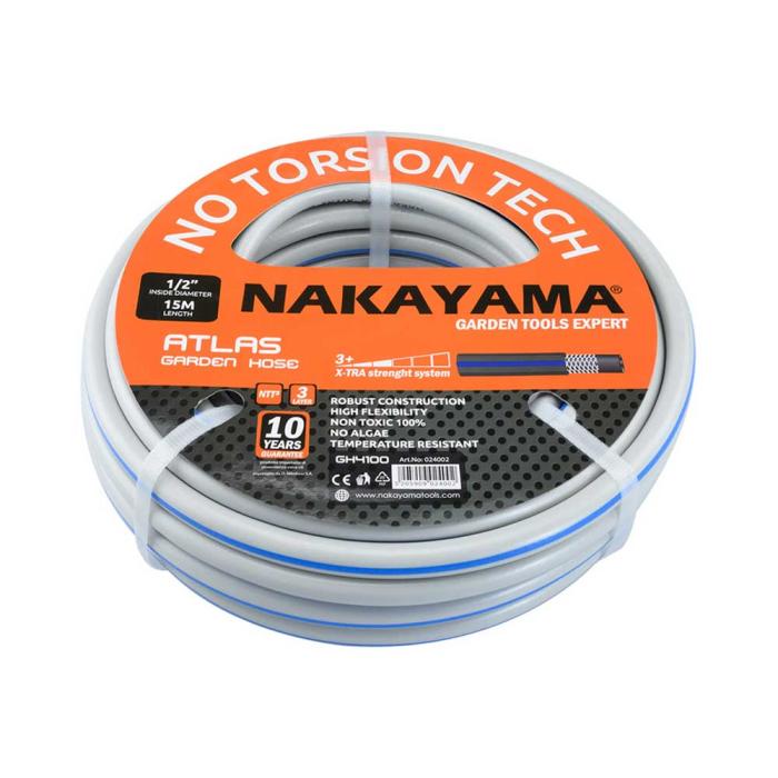 NAKAYAMA Λάστιχο Atlas GH4100 3 Επιστρώσεις 15m 1/2" 024002