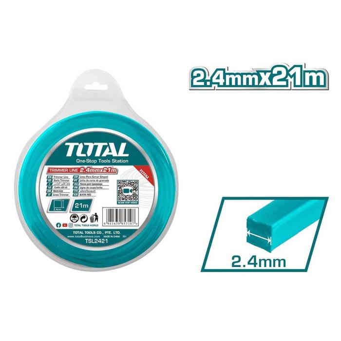 TOTAL Μεσινέζα Τετράγωνη 2.4mm 21m TSL2421