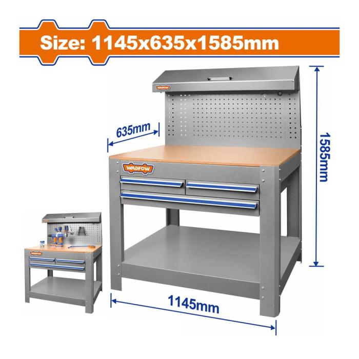 WADFOW Πάγκος Εργασίας με Συρτάρια 1145 x 635 x 1585mm WCS5A05