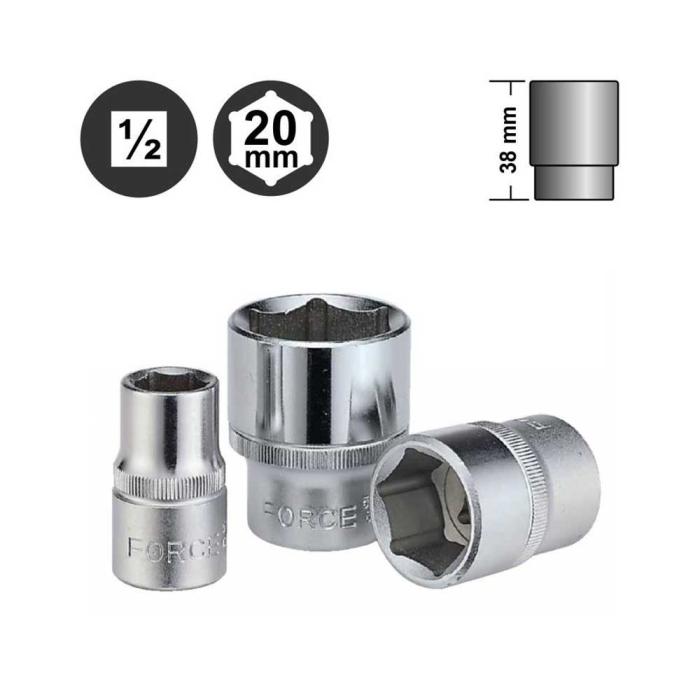 FORCE Καρυδάκι 1/2" 20mm Εξάγωνο 54520