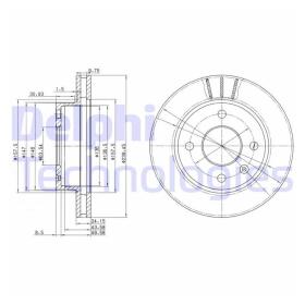 DELPHI Δισκόπλακα για Ford BG2367