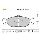 VALEO Τακάκια Φρένων Μπροστά για Peugeot 598038