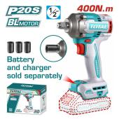 TOTAL Μπουλονόκλειδο Μπαταρίας 20V 400Nm Χωρίς Μπαταρία και Φορτιστή TIWLI20401
