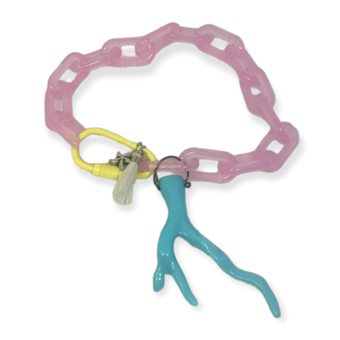 Βραχιόλι Ananna  Acrylic Chain Κοραλι Ροζ/Τυρκουαζ