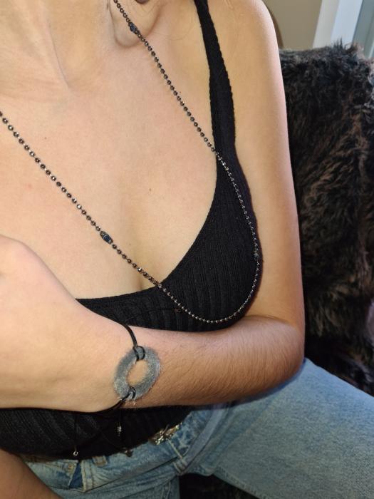 Κολιέ Αλυσίδα Καζανάκι Ananna Gunmetal Unisex