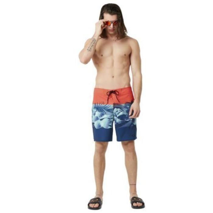 BOARDSHORTS OAKLEY FLOWER BLOCK SEAMLESS 19'' FIRE RED