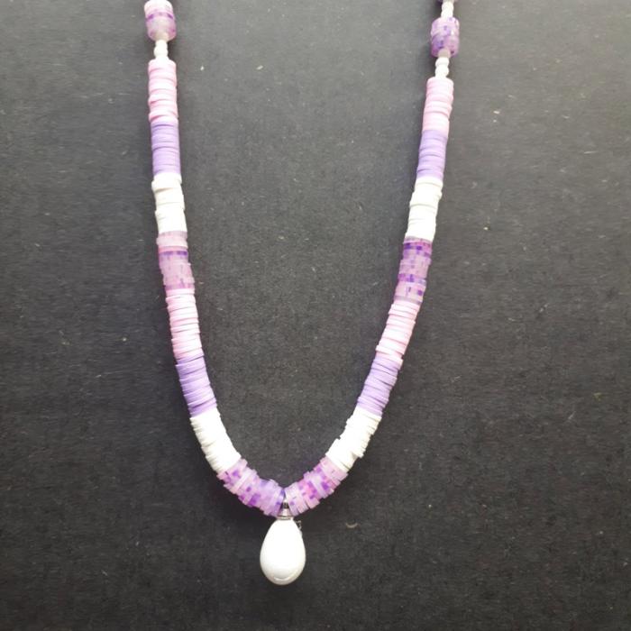 Κολιέ Γυναικείο Ananna με Πολυμερικό Pearl Purple