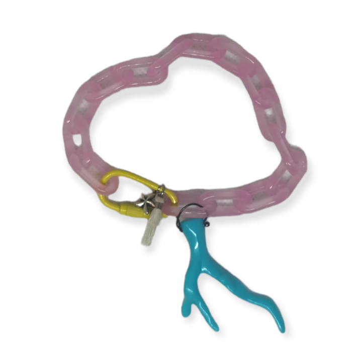 Βραχιόλι Ananna  Acrylic Chain Κοραλι Ροζ/Τυρκουαζ