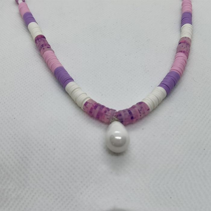 Κολιέ Γυναικείο Ananna με Πολυμερικό Pearl Purple