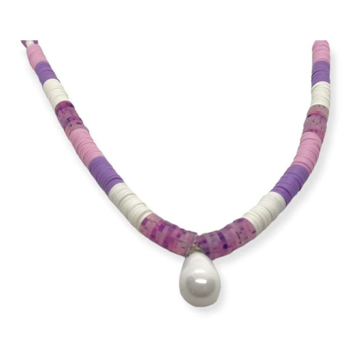 Κολιέ Γυναικείο Ananna με Πολυμερικό Pearl Purple