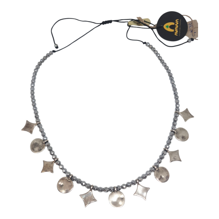 Κολιέ Ananna Boho Silver Amfitriti